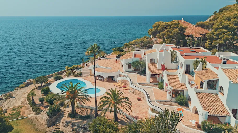 Mediterranean villa with pool and outdoor living area